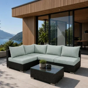 BELLINI MOCCA Lounge-Set, Outdoor-Ecksofa mit Beistelltisch – inkl. Polster (5 Farben)