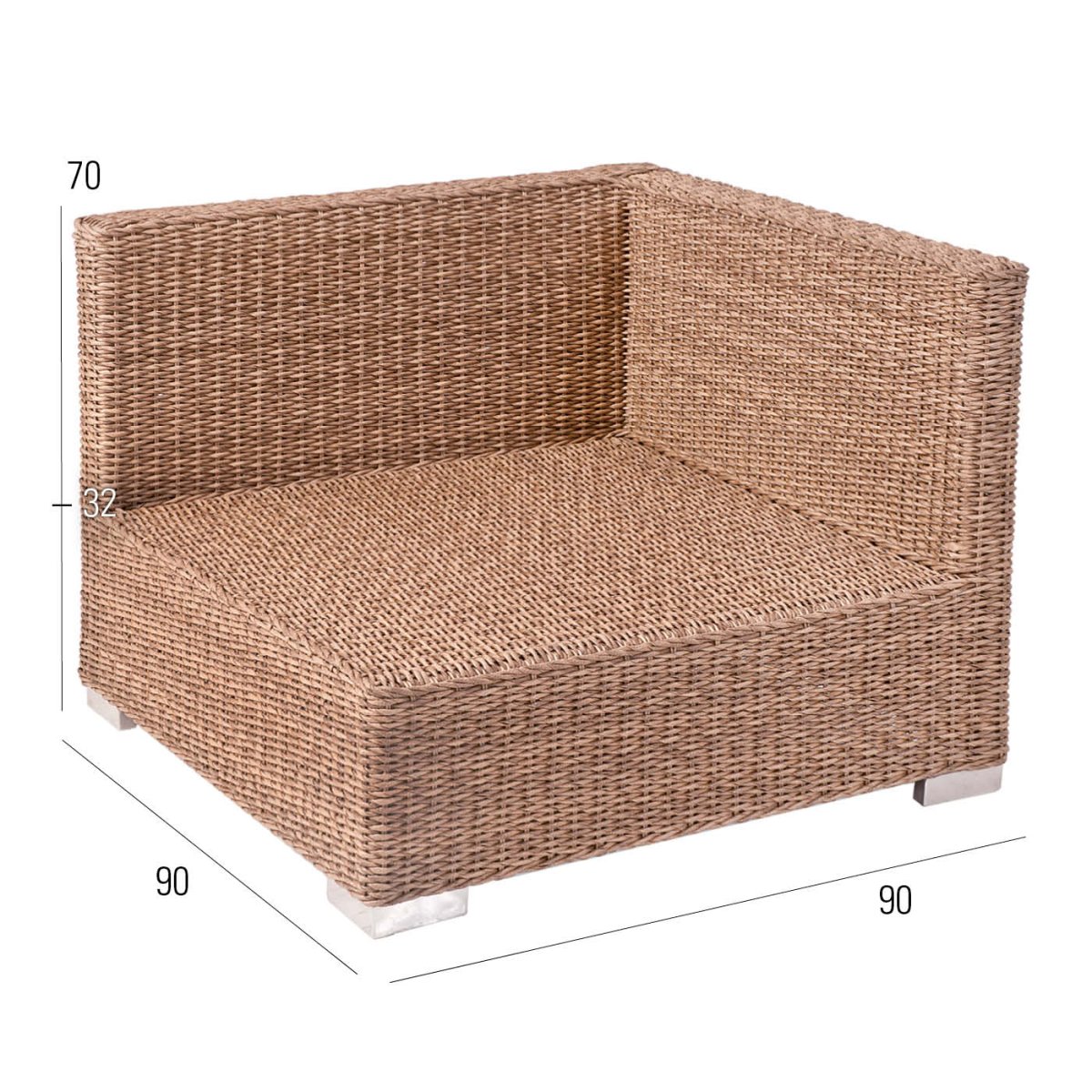 BELLINI TWIST Lounge Eckmodul, Natur – Kissen optional (versch. Farben) – Bild 6