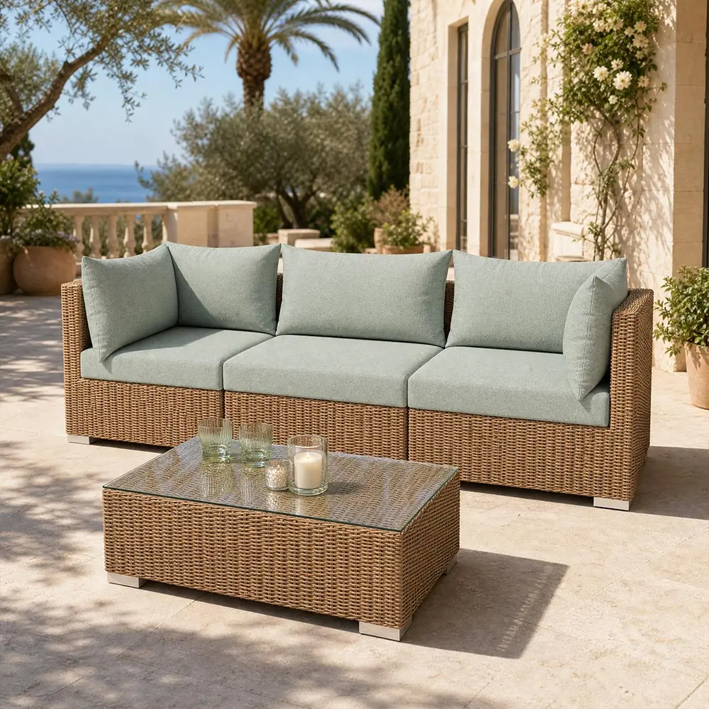 BELLINI TWIST Lounge Eckmodul, Natur – Kissen optional (versch. Farben) – Bild 3