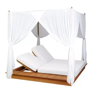 LA VILLA Daybed mit Baldachin, Terra Teak – inkl. Polster