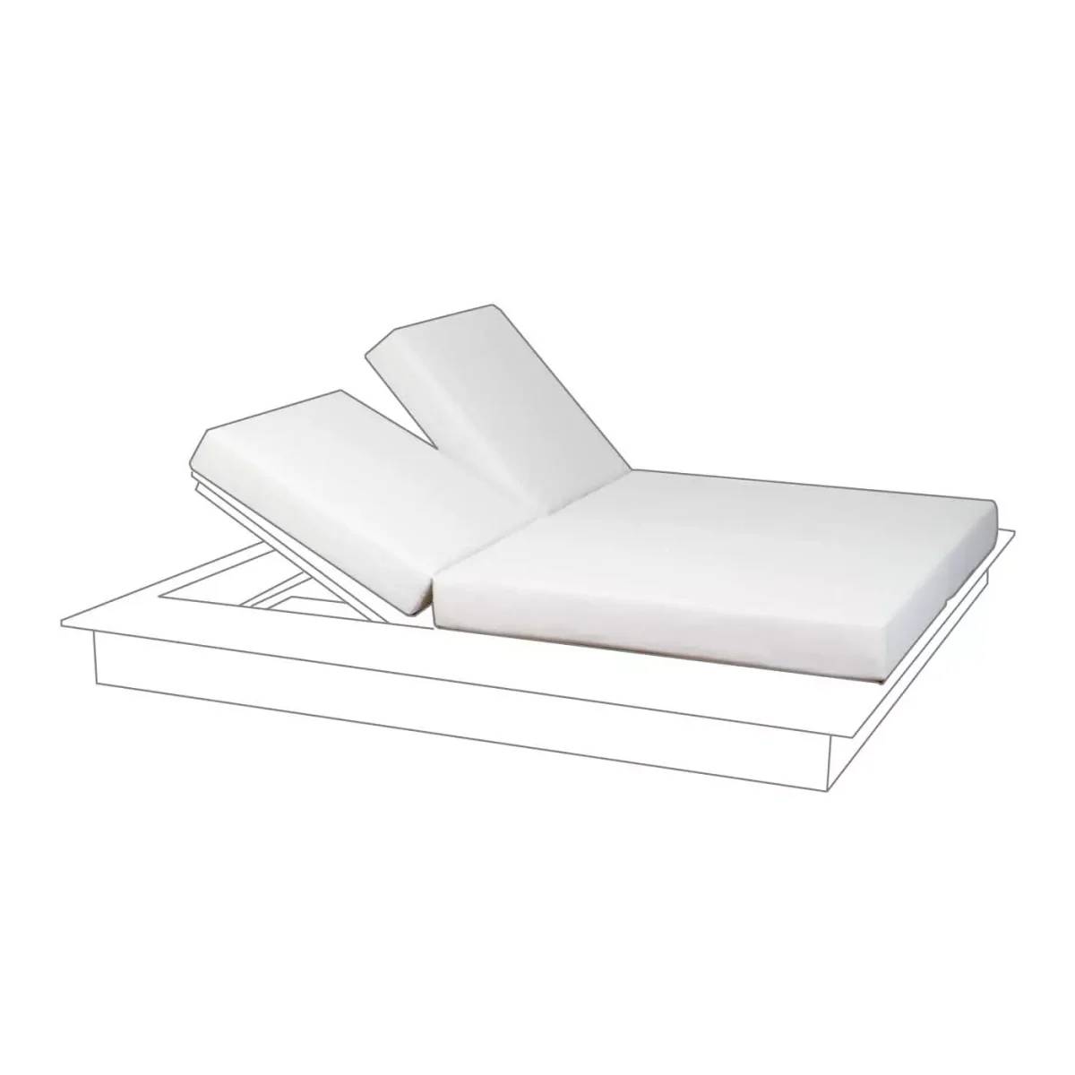 LA VILLA Doppelliege, Terra Teak – inkl. Polster – Bild 6