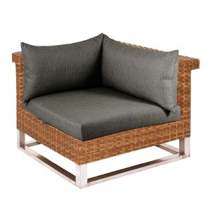 MADRIGAL Lounge Eckmodul, Tobacco – Kissen optional (versch. Farben)
