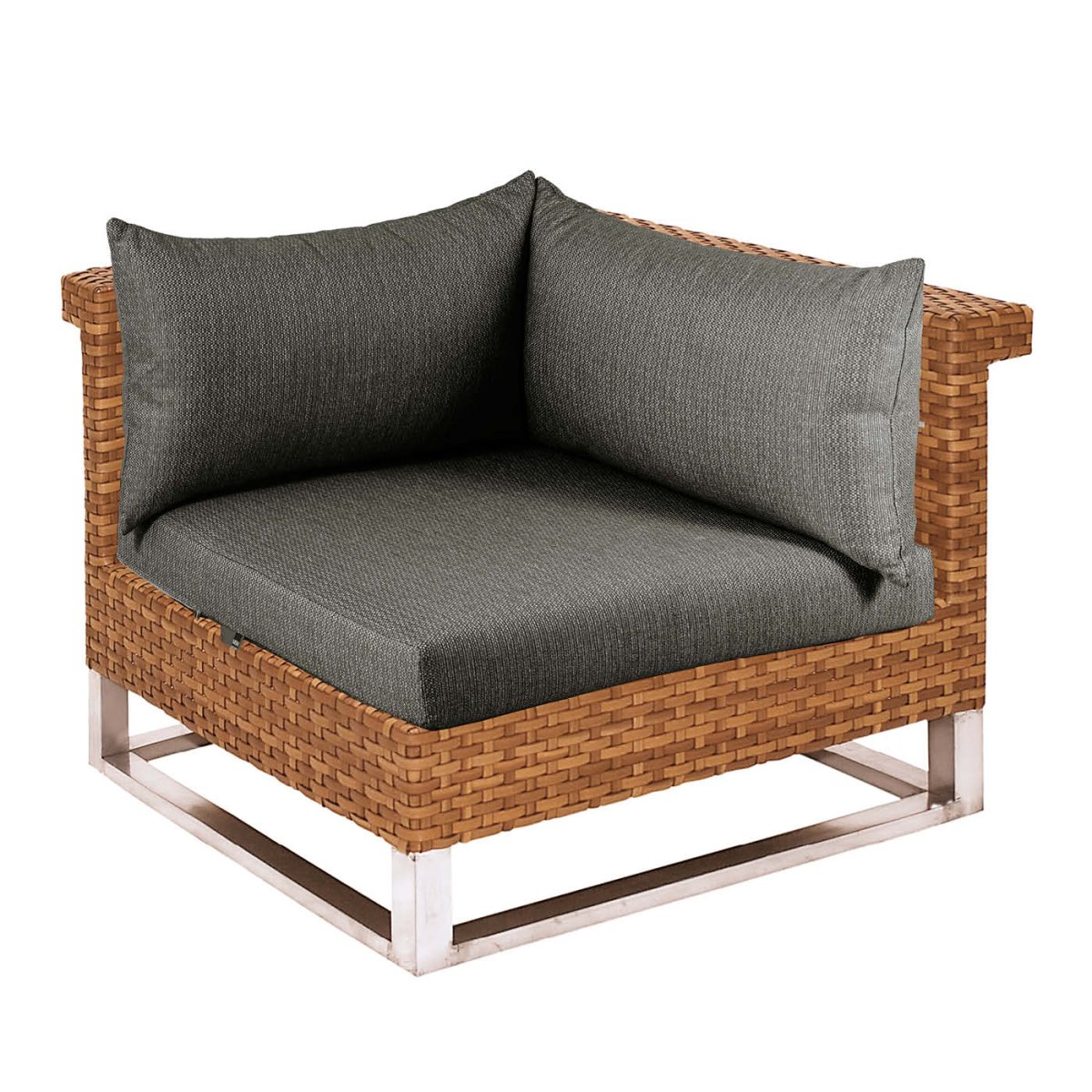 MADRIGAL Lounge Eckmodul, Tobacco – Kissen optional (versch. Farben)