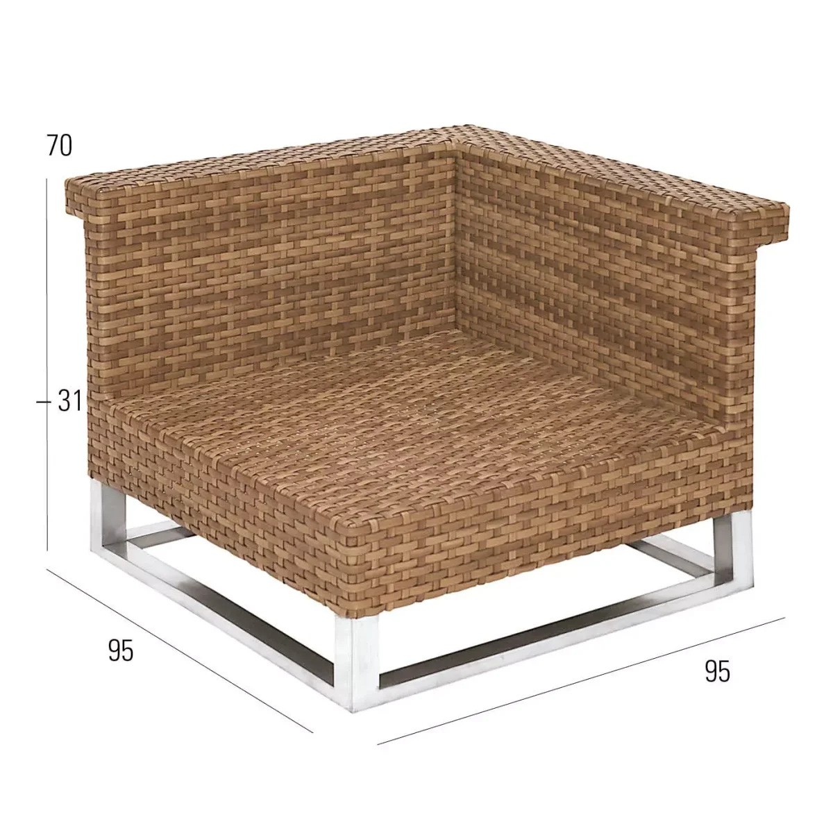 MADRIGAL Lounge Eckmodul, Tobacco – Kissen optional (versch. Farben) – Bild 5