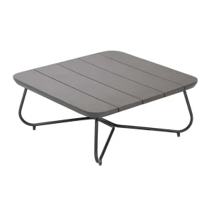 VIOLINO Loungetisch Stone Grey, Aluminium anthrazit, 75 x 75 cm